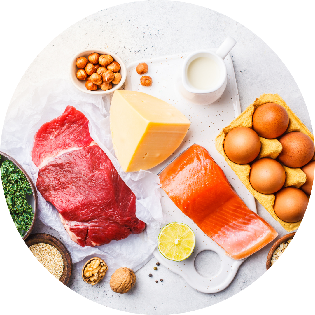 Healthy fats and cholesterol foods eggs, organ meats, and grass-fed dairy.